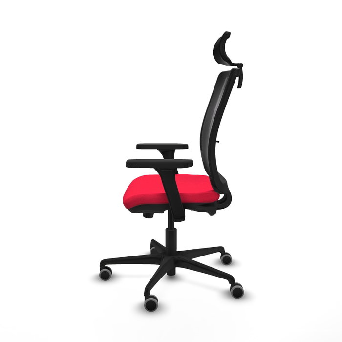 PIQUERAS Y CRESPO Silla de oficina Haches con mecanismo Sincro/Traslack, Rojo y Negro