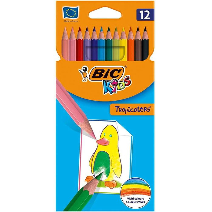 BIC Kids Tropicolors 2 Lápices de Colores Estuche de 12 Unidades