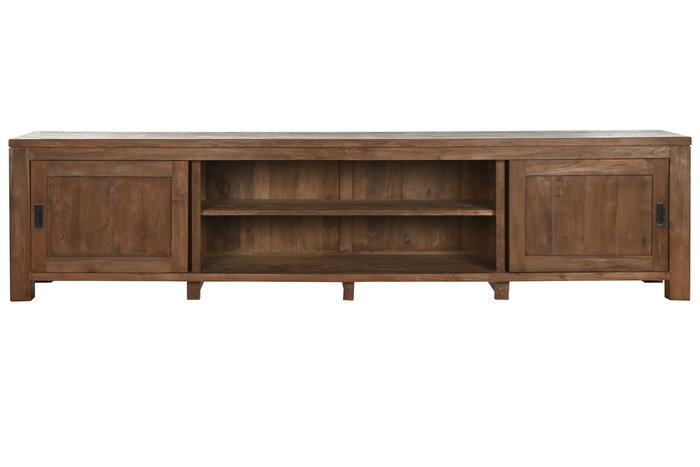 DKD Home Decor Mueble Tv Indo minimal 24 Teca Reciclada Natural 250 x 60 x 45 cm