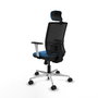 PIQUERAS Y CRESPO Silla de oficina Yunquera con mecanismo Sincro, Azul claro y Negro