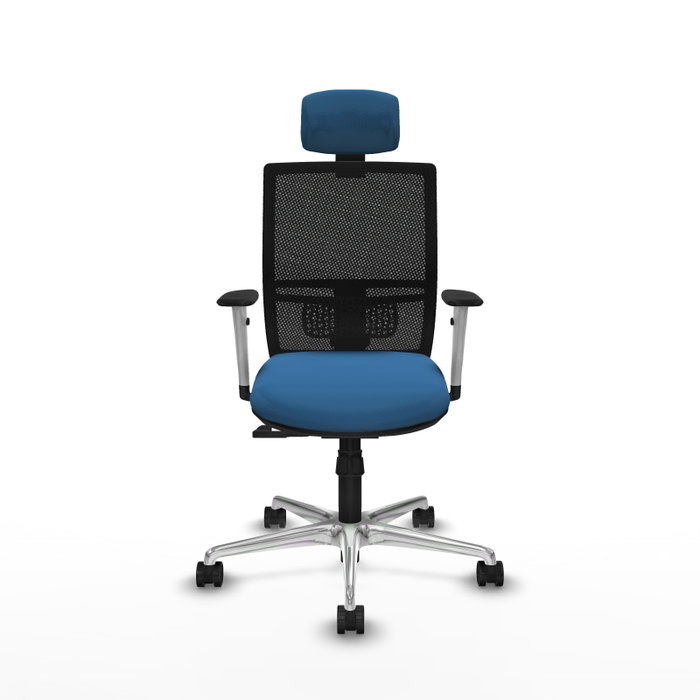 PIQUERAS Y CRESPO Silla de oficina Yunquera con mecanismo Sincro, Azul claro y Negro