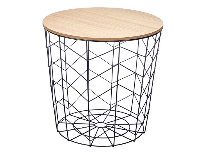 Giftdecor Mesa Auxiliar Acero Tapa Madera Negra 44.5x44.5x53.5 cm (Set de 6) Giftdecor Mesa Auxiliar Acero Tapa Madera Negra 44.5x44.5x53.5 cm (Set de 6)
