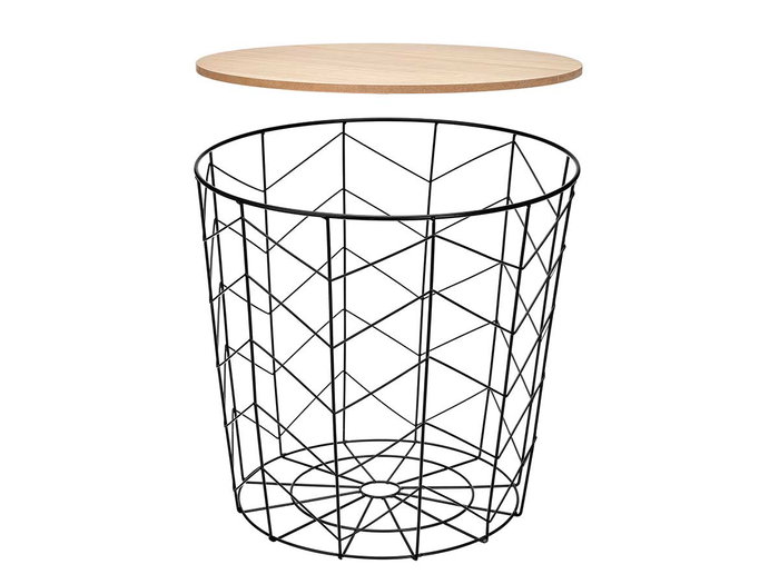 Giftdecor Mesa Auxiliar Acero Tapa Madera Negra 44.5x44.5x53.5 cm (Set de 6) Giftdecor Mesa Auxiliar Acero Tapa Madera Negra 44.5x44.5x53.5 cm (Set de 6)