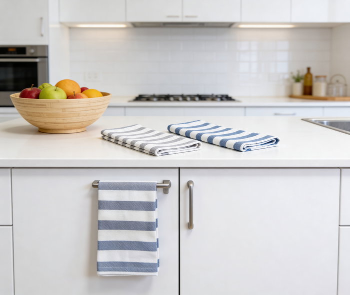 Inde Paños de Cocina de Algodón Lines 40x70 cm (Pack de 24)