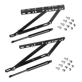 Emuca Juego de mecanismos elevables para cama canapé, apertura lateral, para camas de 90 cm, Acero, Pintado negro