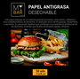 My Bar - Papel Antigrasa Blanco, 31.3 x 28.3 cm, Pack de 50 unidades, para uso en cocina y hostelería (24 Unidades)