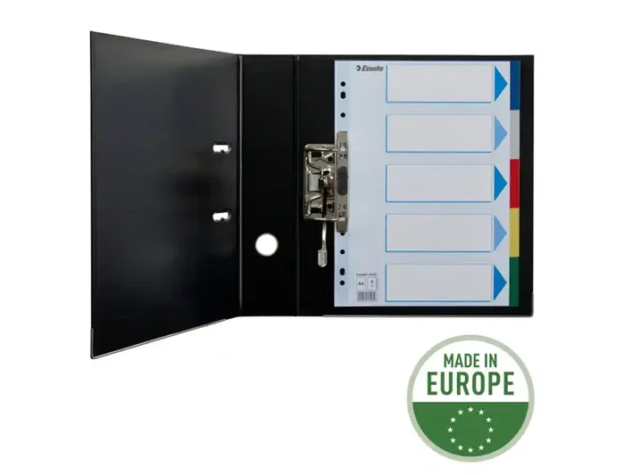 Esselte Separadores PP A4 5 pestañas 11 taladros