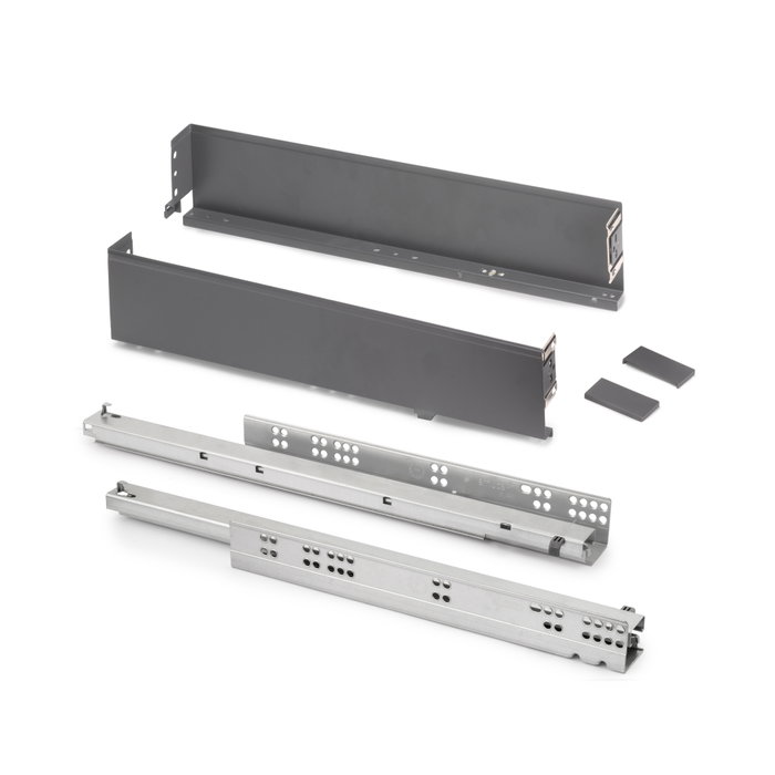 Emuca Cajón exterior Simplex 25kg de altura 88mm, profundidad 490mm, Acero, Gris antracita Emuca Cajón exterior Simplex 25kg de altura 88mm, profundidad 490mm, Acero, Gris antracita