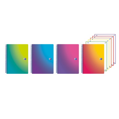 Bloc Oxford School Eu.Book 5 Gradient Micro.Tapa Pp A4+ 120H Cuadric.5X5 90G Surtido (4 Col.) (Set de 5) Bloc Oxford School Eu.Book 5 Gradient Micro.Tapa Pp A4+ 120H Cuadric.5X5 90G Surtido (4 Col.) (Set de 5)