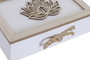 DKD Home Decor Caja de Infusiones Flor de Loto Marrón y Blanco, 24x17x7 cm