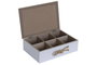 DKD Home Decor Caja de Infusiones Flor de Loto Marrón y Blanco, 24x17x7 cm