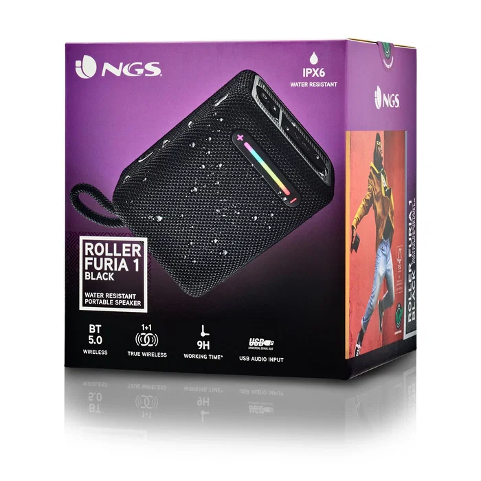 NGS Roller Furia 1 Altavoz Portátil Negro