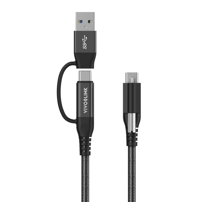 Vivolink Cable USB-C dos en uno 1,5m Negro Vivolink Cable USB-C dos en uno 1,5m Negro