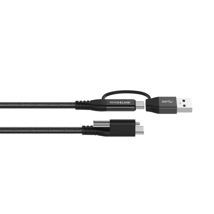 Vivolink Cable USB-C dos en uno 1,5m Negro Vivolink Cable USB-C dos en uno 1,5m Negro