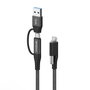 Vivolink Cable USB-C dos en uno 1,5m Negro