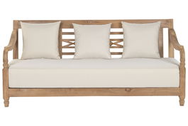 DKD Home Decor Sofá Balinés 190 x 75 x 85 cm Teca con Cojín