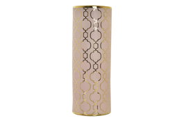DKD Home Decor Jarrón de Porcelana Cromado Rosa y Dorado Zeman