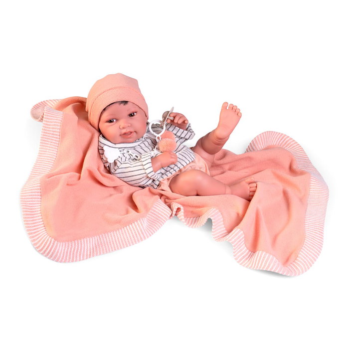 Muñecas Antonio Juan 50413 Muñeca Bebé Recién Nacido Pipo con Toquilla y Ropa: Gorro, Sudadera y Culotte para +3 Años