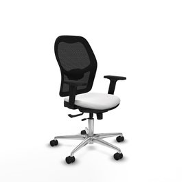 PIQUERAS Y CRESPO Silla de oficina Jorquera con mecanismo Sincro/Traslack, Blanco y Negro