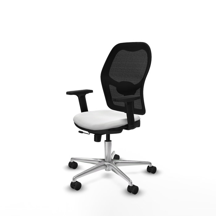 PIQUERAS Y CRESPO Silla de oficina Jorquera con mecanismo Sincro/Traslack, Blanco y Negro