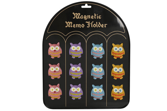 DKD Home Decor Imán de Resina Búho Surtido de 4 Unidades