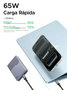 UGREEN Nexode Air Slim 65W Cargador Rápido GaN con 2x USB-C y 1x USB-A, Gris