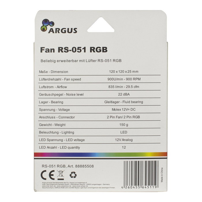 Inter-Tech Argus RS-051 RGB 120mm