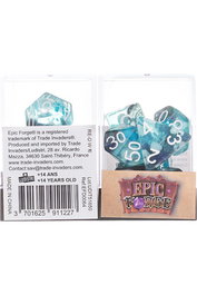 Sas Trade Invaders Juego de 7 Dados de Resina Medusa Fosforescente Azul
