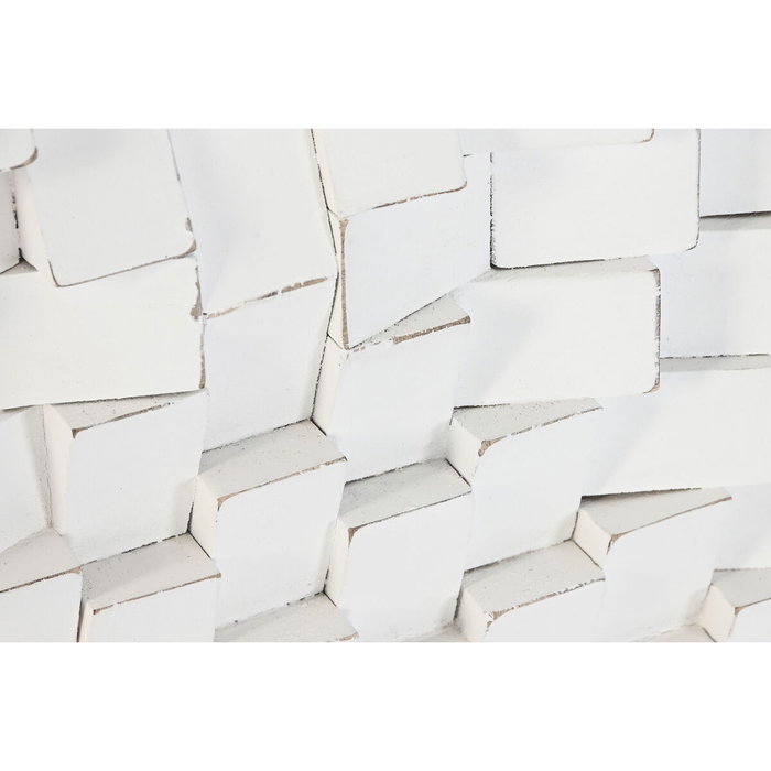 DKD Home Decor Decoración de Pared Mango MDF 90x90 3D Blanco
