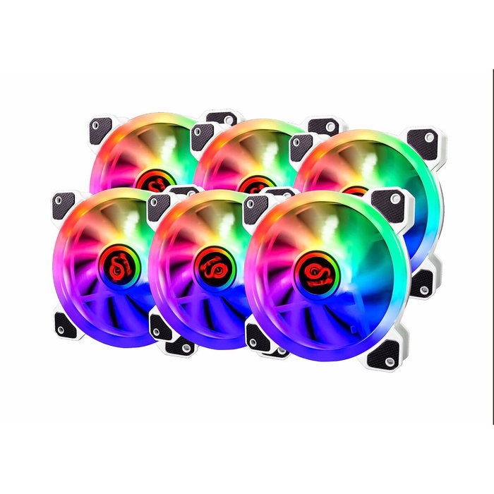 Talius Kit de 6 Ventiladores Iris Spectrum ARGB 120 mm Blanco Cronos Talius Kit de 6 Ventiladores Iris Spectrum ARGB 120 mm Blanco Cronos