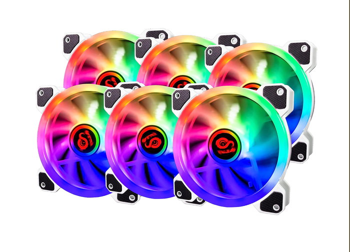 TALIUS IRIS SPECTRUM ARGB/CRONOS -KIT DE 6 VENTILADORES 120 MM COLOR BLANCO TALIUS IRIS SPECTRUM ARGB/CRONOS -KIT DE 6 VENTILADORES 120 MM COLOR BLANCO