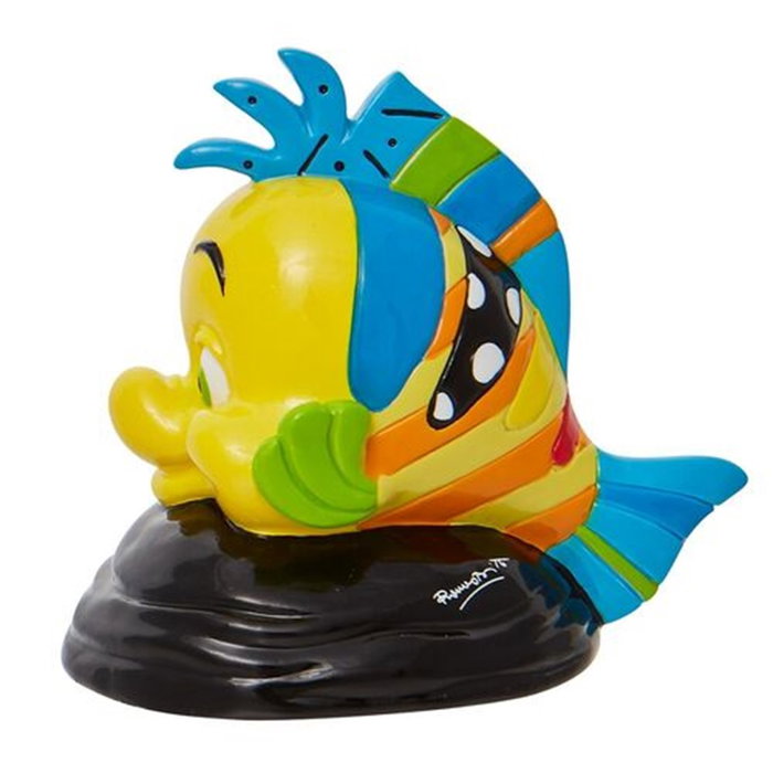Enesco Figura Disney La Sirenita - Flounder estilo Britto, Hecho a Mano en Resina, 9 cm