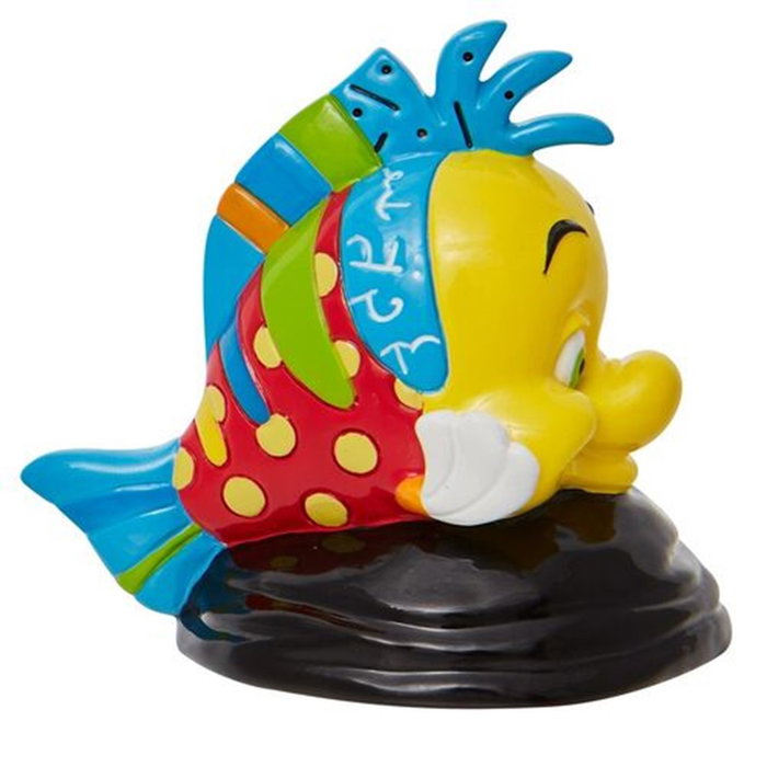 Enesco Figura Disney La Sirenita - Flounder estilo Britto, Hecho a Mano en Resina, 9 cm