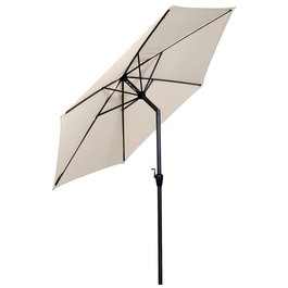 Outfit Sombrilla Jardín Modelo Joakim Gris Sandy, Diámetro 300 cm, Inclinable, Apertura con Manivela, Protección UV50+, Aluminio y Acero