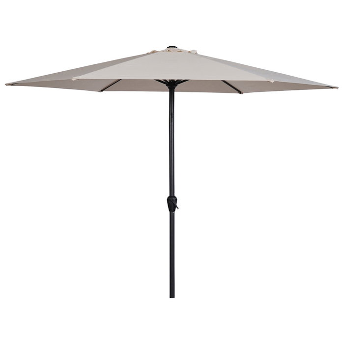 Outfit Sombrilla In. M Gris, Inclinable con Manivela, Diámetro 300 cm (3m), Protección UV50+, Aluminio y Acero, para Jardín o Terraza