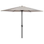 Outfit Sombrilla In. M Gris, Inclinable con Manivela, Diámetro 300 cm (3m), Protección UV50+, Aluminio y Acero, para Jardín o Terraza