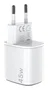 Celly UPTC2USBC45WWH Cargador GaN 45W con 2 Puertos USB-C, Carga Rápida, Color Blanco, Universal, Interiores
