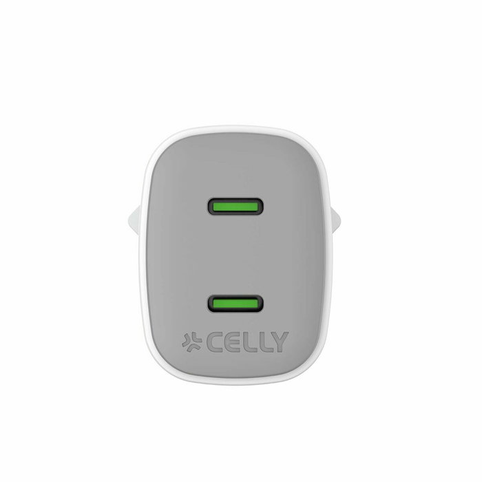 Celly Cargador USB-C Gan 45W WH-2USB-C 2 Puertos Carga Rápida Celly Cargador USB-C Gan 45W WH-2USB-C 2 Puertos Carga Rápida