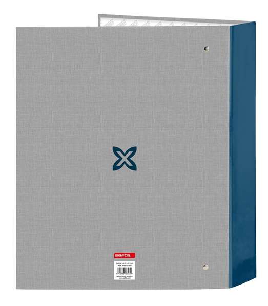 Carpeta de anillas Munich Street Azul Gris A4 27 x 33 x 6 cm
