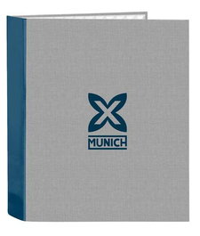 Carpeta de anillas Munich Street Azul Gris A4 27 x 33 x 6 cm