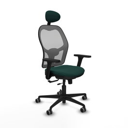 PIQUERAS Y CRESPO Silla de oficina Jorquera con mecanismo Sincro/Traslack, Verde botella y Gris