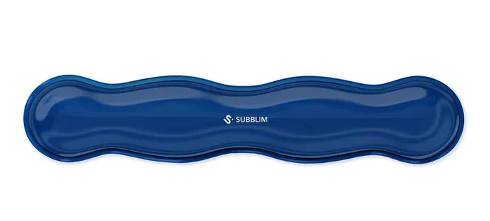 SUBBLIM Reposamuñecas para Teclado Ergonómico Gel Ergo Crystal Flex - Azul Oscuro