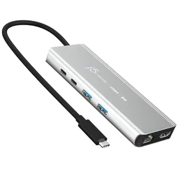 j5create JCD403-N Estación de Conexión USB4 con HDMI 8K, USB 3.2 y RJ45 2.5G, Gris