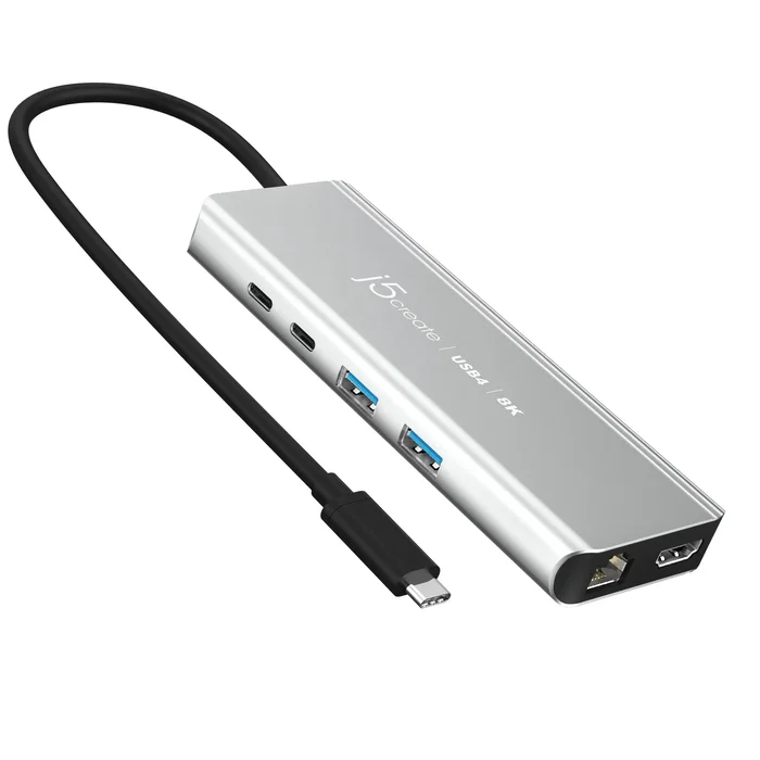 j5create JCD403-N Estación de Conexión USB4 con HDMI 8K, USB 3.2 y RJ45 2.5G, Gris j5create JCD403-N Estación de Conexión USB4 con HDMI 8K, USB 3.2 y RJ45 2.5G, Gris