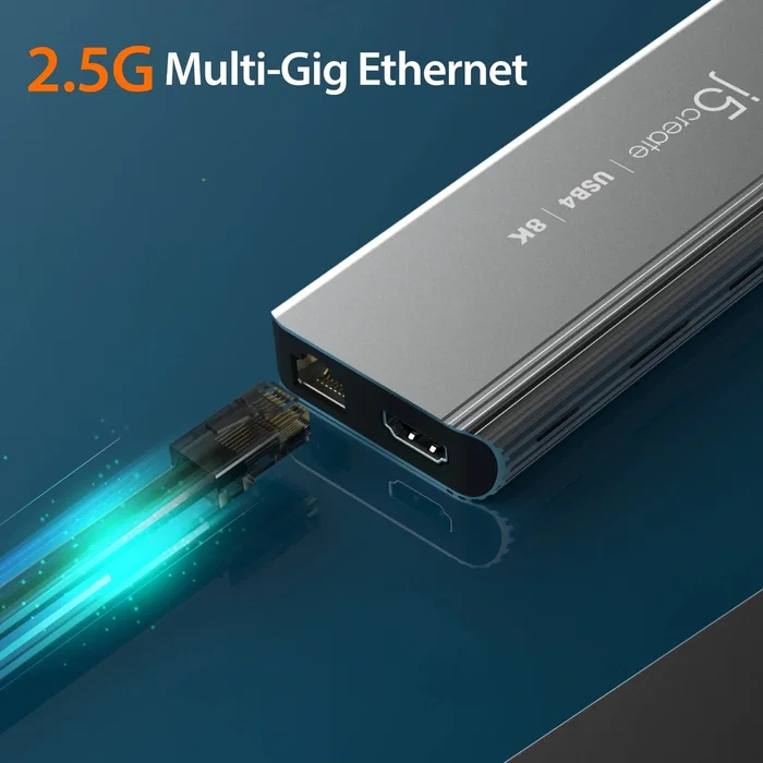 j5create JCD403-N Estación de Conexión USB4 con HDMI 8K, USB 3.2 y RJ45 2.5G, Gris j5create JCD403-N Estación de Conexión USB4 con HDMI 8K, USB 3.2 y RJ45 2.5G, Gris