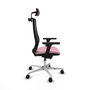 PIQUERAS Y CRESPO Silla de oficina Mardos con mecanismo Sincro/Traslack, Rosa y Negro