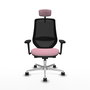 PIQUERAS Y CRESPO Silla de oficina Mardos con mecanismo Sincro/Traslack, Rosa y Negro