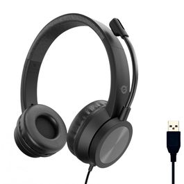 Conceptronic POLONA05B Auriculares USB Negro con Micrófono de Reducción de Ruido