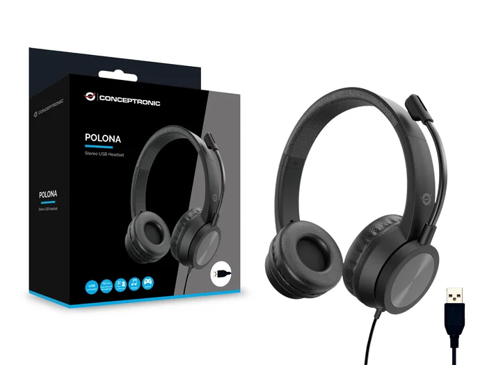 Conceptronic POLONA05B Auriculares Estéreo USB Negro Conceptronic POLONA05B Auriculares Estéreo USB Negro
