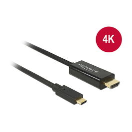 DeLOCK Cable Adaptador HDMI a USB-C 2m 85259, 4K 30Hz, HDCP 3D Plug and Play, Negro